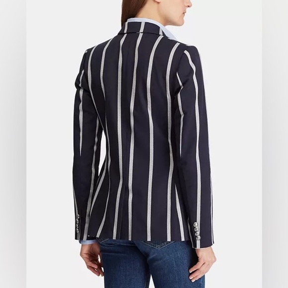 Ralph Lauren blue and White Stripped blazer jacket - Picture 3 of 8